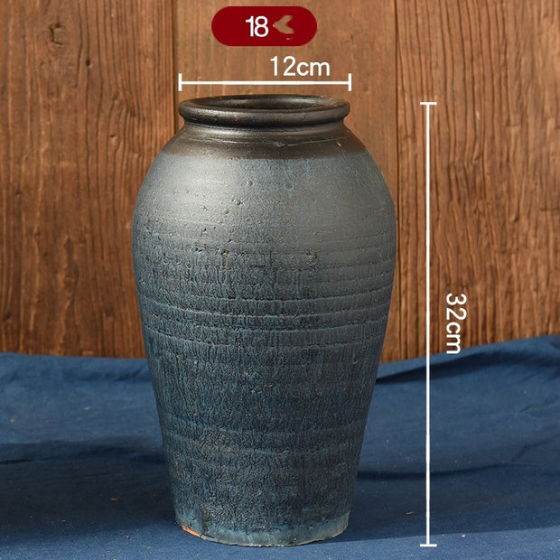 Vintage Vase Florist Earthenware Pot Tile Jar Insert Dried Flowers - BeShop