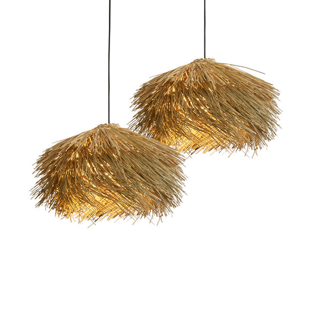 Japanese-style Rattan Straw Hat Chandelier Farmhouse B & B Restaurant - BeShop